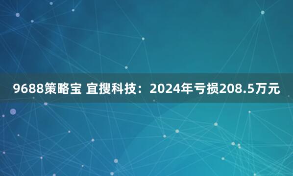 9688策略宝 宜搜科技：2024年亏损208.5万元